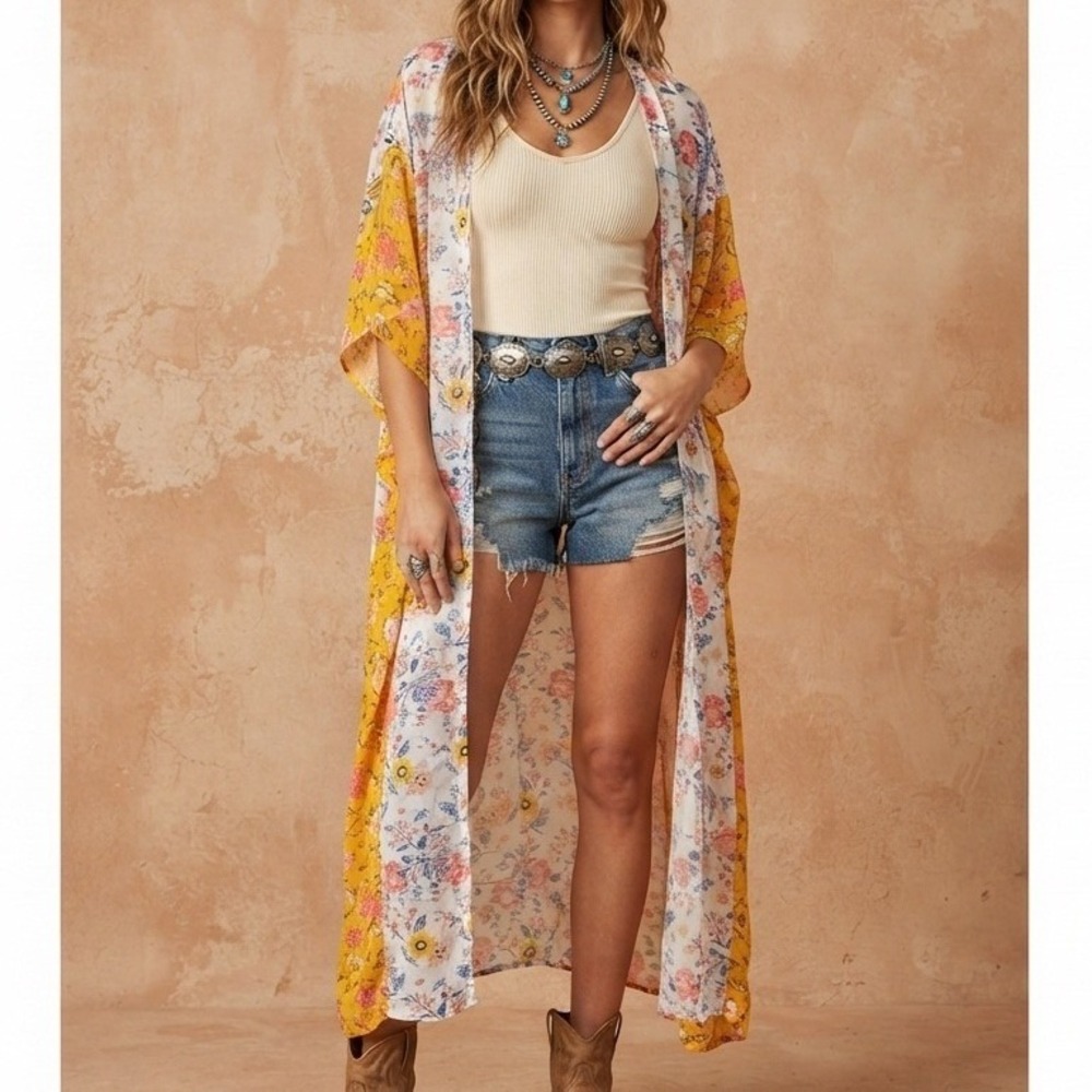 lane bryant Floral Kimono duster oversized boho western romantic cottagecore
